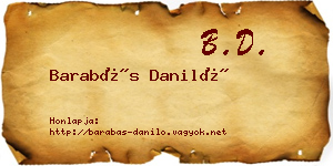 Barabás Daniló névjegykártya